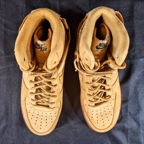 Nike Air Force 1 Mid Boot Mens \'07 Flax Wheat 882096-200 Khaki Shoes Size 8 main image 5